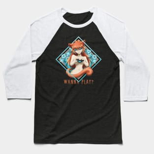 Gamer Cat Girl Baseball T-Shirt